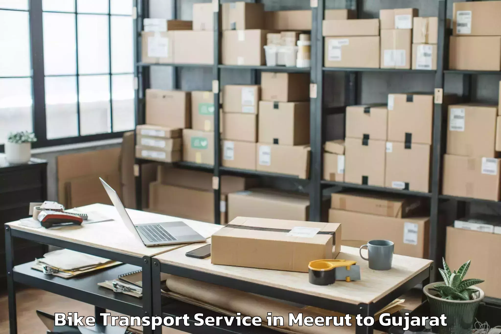 Hassle-Free Meerut to Ahmedabad Airport Amd Bike Transport